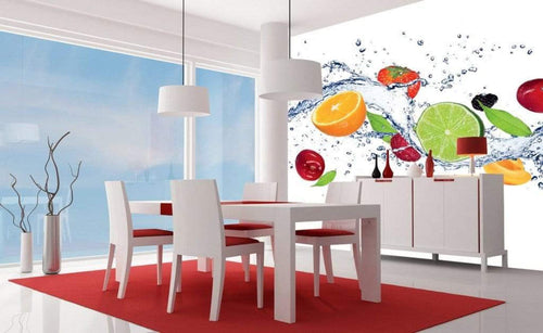 Dimex Fruits in Water Papier Peint 225x250cm 3 bandes ambiance | Yourdecoration.fr