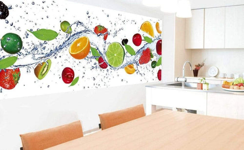Dimex Fruits in Water Papier Peint 375x150cm 5 bandes ambiance | Yourdecoration.fr