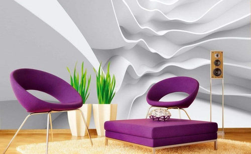 Dimex Futuristic Wave Papier Peint 375x250cm 5 bandes ambiance | Yourdecoration.fr