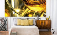Dimex Golden Wires Papier Peint 375x150cm 5 bandes ambiance | Yourdecoration.fr