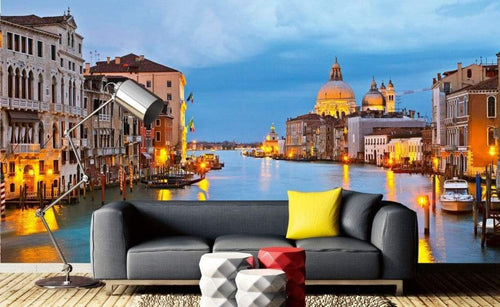 Dimex Grand Canal Papier Peint 375x250cm 5 bandes ambiance | Yourdecoration.fr