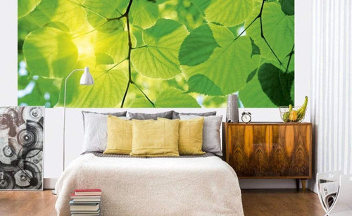 Dimex Green Leaves Papier Peint 375x150cm 5 bandes ambiance | Yourdecoration.fr