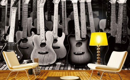 Dimex Guitars Collection Papier Peint 375x250cm 5 bandes ambiance | Yourdecoration.fr