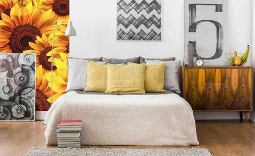 Dimex Helianthus Papier Peint 150x250cm 2 bandes ambiance | Yourdecoration.fr