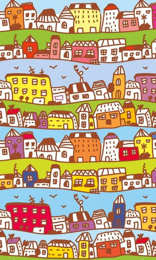 Dimex Houses in Town Papier Peint 150x250cm 2 bandes | Yourdecoration.fr