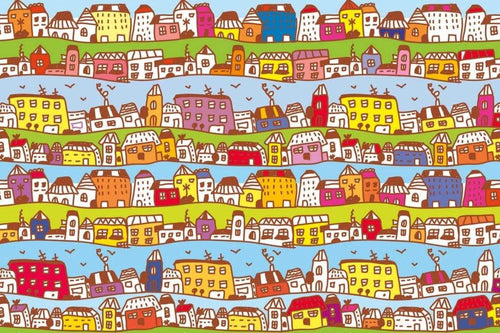 Dimex Houses in Town Papier Peint 375x250cm 5 bandes | Yourdecoration.fr