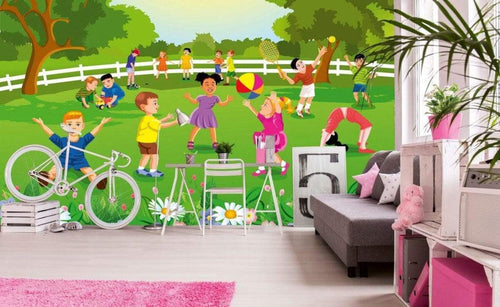 Dimex Kids in Garden Papier Peint 375x250cm 5 bandes ambiance | Yourdecoration.fr