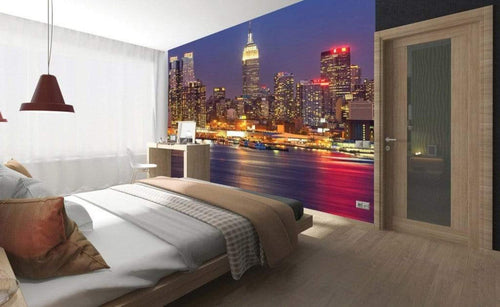 Dimex Manhattan at Night Papier Peint 225x250cm 3 bandes ambiance | Yourdecoration.fr