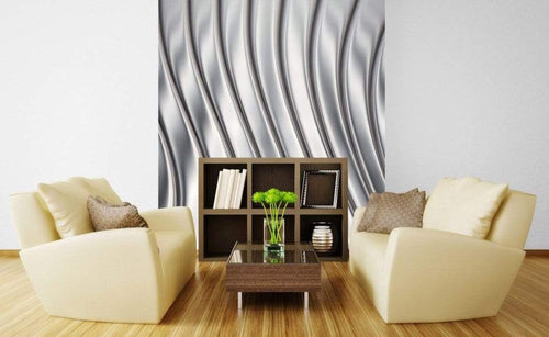 Dimex Metal Strips Papier Peint 225x250cm 3 bandes ambiance | Yourdecoration.fr