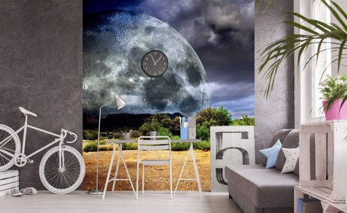 Dimex Moon Papier Peint 225x250cm 3 bandes ambiance | Yourdecoration.fr