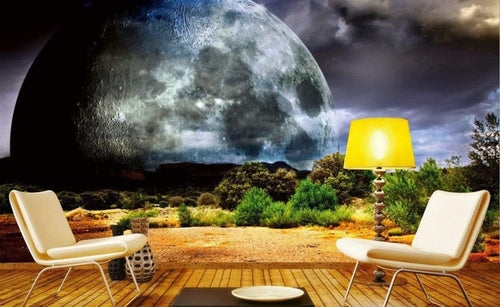 Dimex Moon Papier Peint 375x250cm 5 bandes ambiance | Yourdecoration.fr