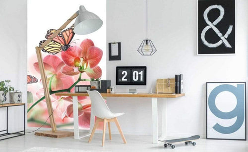Dimex Orchids and Butterfly Papier Peint 150x250cm 2 bandes ambiance | Yourdecoration.fr