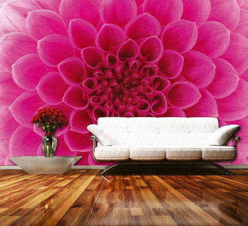 Dimex Pink Dahlia Papier Peint 375x250cm 5 bandes ambiance | Yourdecoration.fr