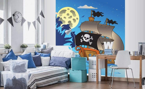 Dimex Pirate Ship Papier Peint 225x250cm 3 bandes ambiance | Yourdecoration.fr