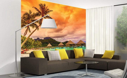 Dimex Polynesia Papier Peint 225x250cm 3 bandes ambiance | Yourdecoration.fr