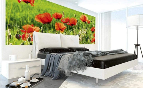 Dimex Poppy Field Papier Peint 375x150cm 5 bandes ambiance | Yourdecoration.fr