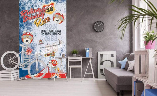 Dimex Race Papier Peint 150x250cm 2 bandes ambiance | Yourdecoration.fr