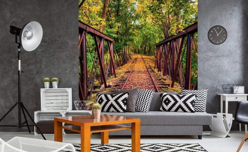 Dimex Railroad Papier Peint 225x250cm 3 bandes ambiance | Yourdecoration.fr