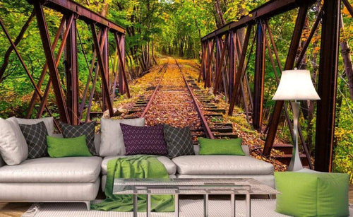 Dimex Railroad Papier Peint 375x250cm 5 bandes ambiance | Yourdecoration.fr