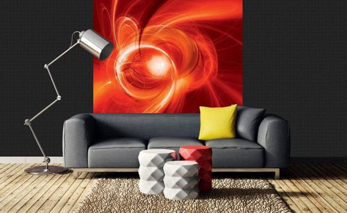 Dimex Red Abstract Papier Peint 225x250cm 3 bandes ambiance | Yourdecoration.fr