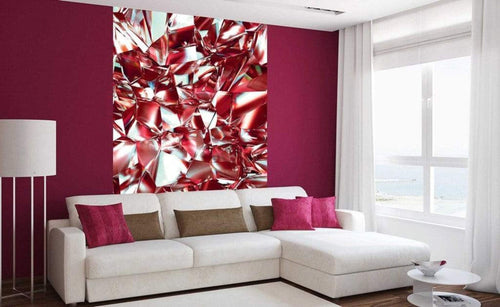 Dimex Red Crystal Papier Peint 150x250cm 2 bandes ambiance | Yourdecoration.fr
