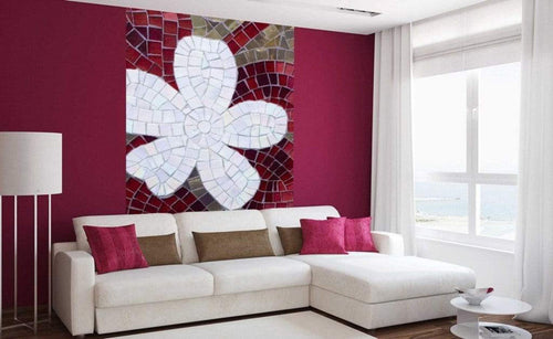 Dimex Red Mosaic Papier Peint 150x250cm 2 bandes ambiance | Yourdecoration.fr
