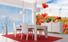 Dimex Red Poppies Papier Peint 225x250cm 3 bandes ambiance | Yourdecoration.fr
