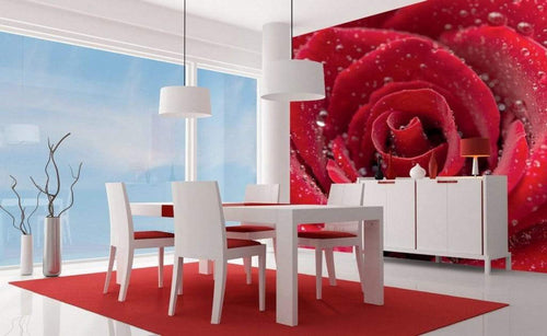 Dimex Red Rose Papier Peint 225x250cm 3 bandes ambiance | Yourdecoration.fr