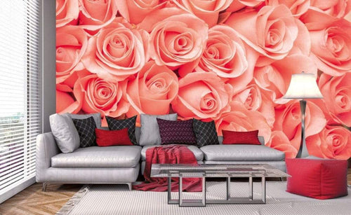 Dimex Roses Papier Peint 375x250cm 5 bandes ambiance | Yourdecoration.fr