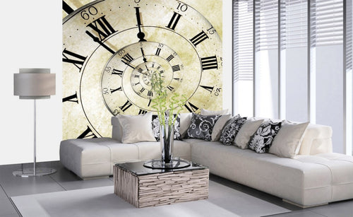 Dimex Spiral Clock Papier Peint 225x250cm 3 bandes ambiance | Yourdecoration.fr