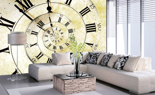 Dimex Spiral Clock Papier Peint 375x250cm 5 bandes ambiance | Yourdecoration.fr