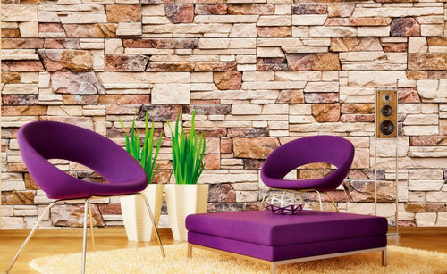 Dimex Stone Wall Papier Peint 375x250cm 5 bandes ambiance | Yourdecoration.fr