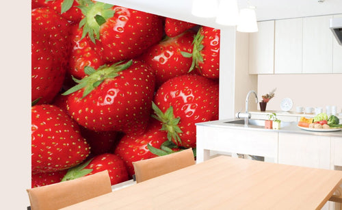 Dimex Strawberry Papier Peint 225x250cm 3 bandes ambiance | Yourdecoration.fr
