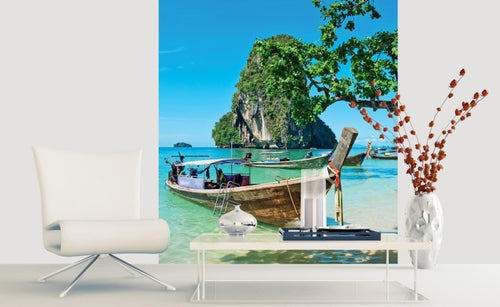 Dimex Thailand Boat Papier Peint 225x250cm 3 bandes ambiance | Yourdecoration.fr