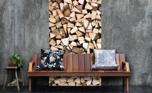 Dimex Timber Logs Papier Peint 150x250cm 2 bandes ambiance | Yourdecoration.fr