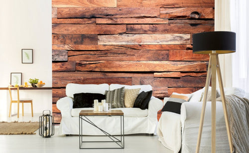 Dimex Wooden Wall Papier Peint 375x250cm 5 bandes ambiance | Yourdecoration.fr