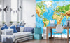 Dimex World Map Papier Peint 225x250cm 3 bandes ambiance | Yourdecoration.fr
