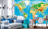 Dimex World Map Papier Peint 375x250cm 5 bandes ambiance | Yourdecoration.fr