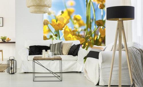 Dimex Yellow Flower Papier Peint 225x250cm 3 bandes ambiance | Yourdecoration.fr