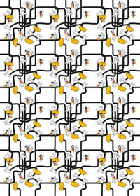 Komar Mickey Mouse Foot Labyrinth Papier Peint Intissé 200x280cm 4 bandes | Yourdecoration.fr