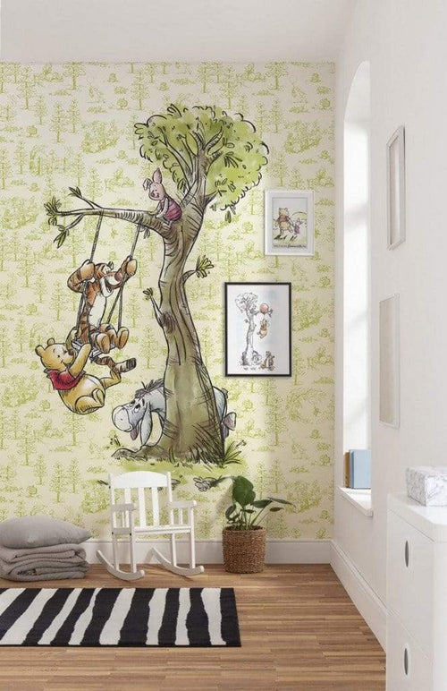 Komar Winnie Pooh in the wood Papier Peint Intissé 200x280cm 4 bandes ambiance | Yourdecoration.fr