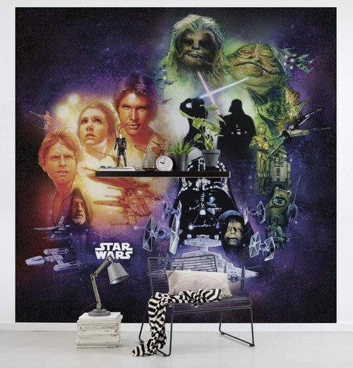 Komar Star Wars Classic Affiche Collage Vlies Fotobehang 250x250cm 5 banen Sfeer | Yourdecoration.fr