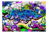 Papier Peint - Graffiti Violet Theme - Intissé