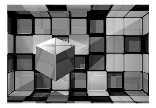 Papier Peint - Rubiks Cube in Gray - Intissé