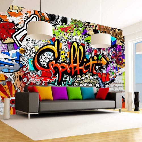 Papier Peint - Colorful Graffiti 200x140cm - Intissé