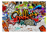 Papier Peint - Colorful Graffiti - Intissé