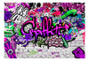 Papier Peint - Purple Graffiti - Intissé