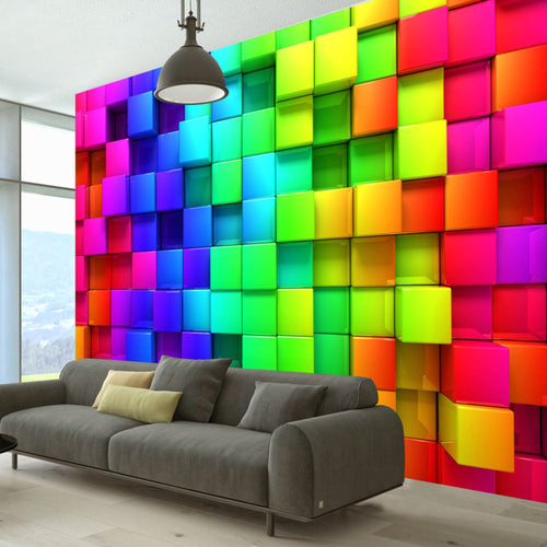 Papier Peint - Colourful Cubes - Intissé