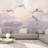 Papier Peint - Flying Swans - Intissé