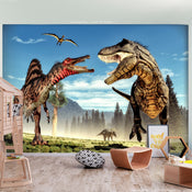 Papier Peint - Fighting Dinosaurs - Intissé